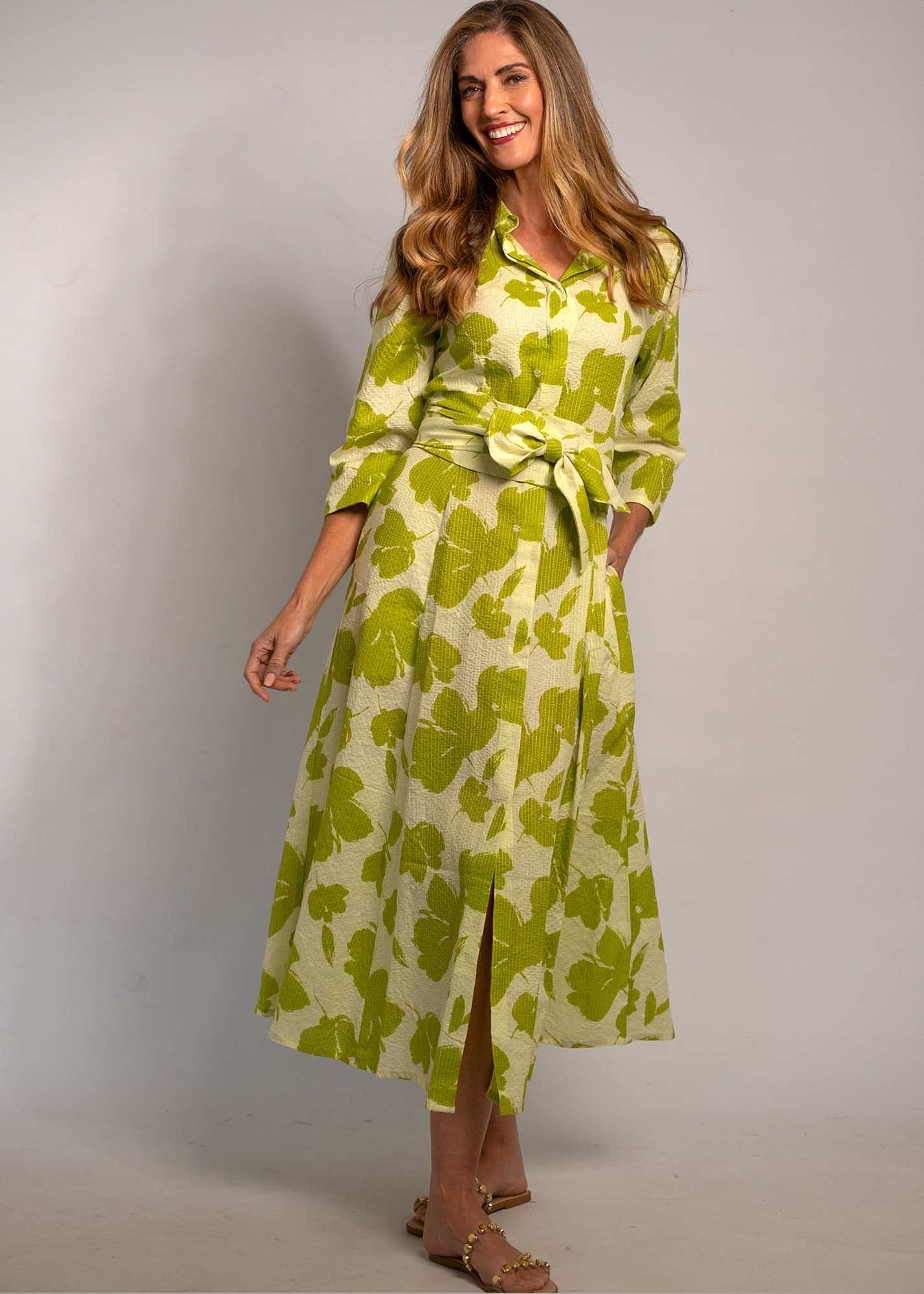Marigold Dress in Green and Lime Floral