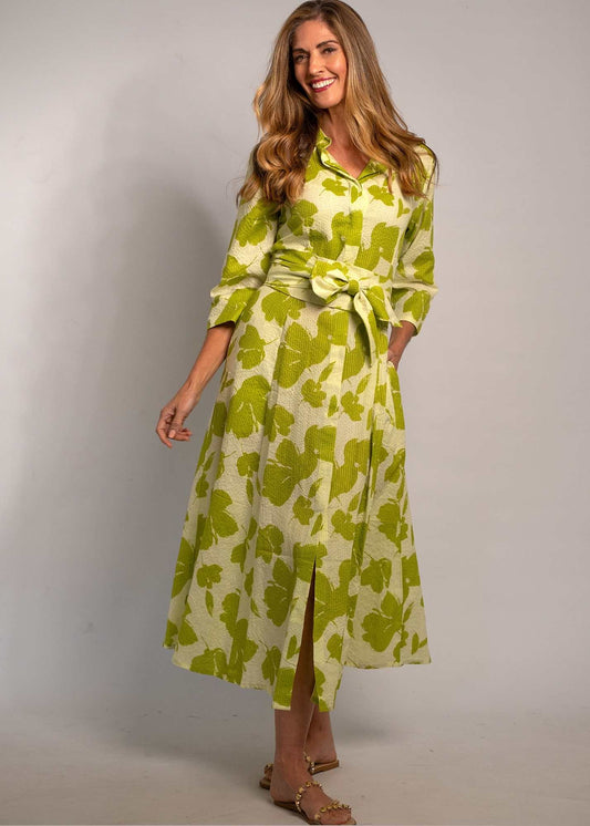 Marigold Dress in Green and Lime Floral