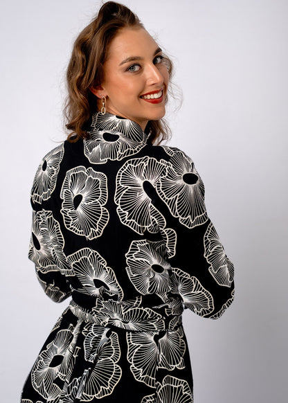 Marigold Shirt Dress in Lunar Petal