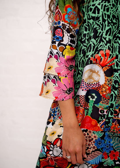 Symphony Dress in Burst of Colour Explosion - Green (Copy)