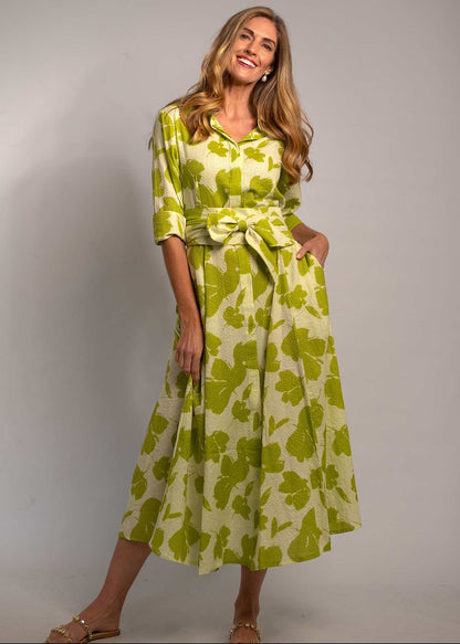 Marigold Dress in Green and Lime Floral