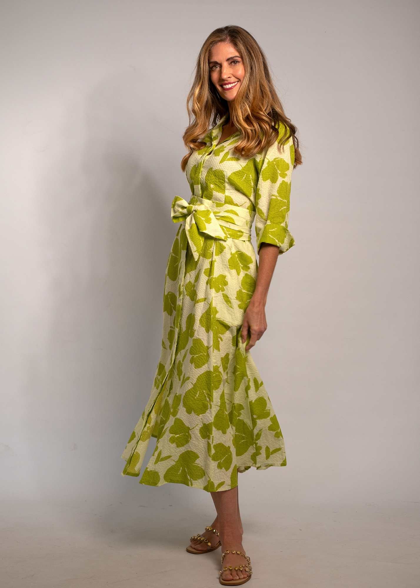 Marigold Dress in Green and Lime Floral