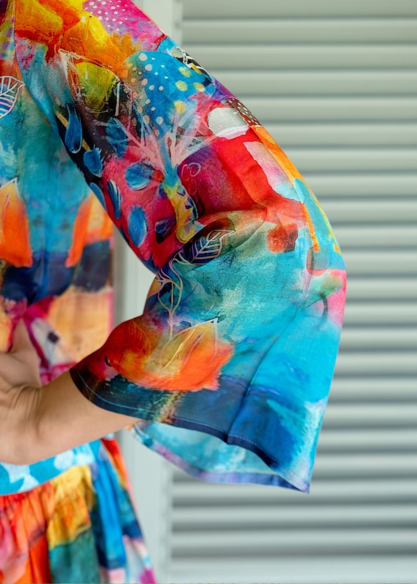 Amalfi Dress in Rainbow Paintbrush