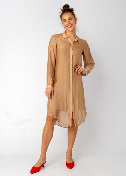 La Seta Dress with Long Sleeve —I Love You A Latte