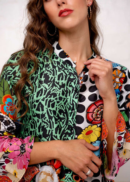 Symphony Dress in Burst of Colour Explosion - Green (Copy)