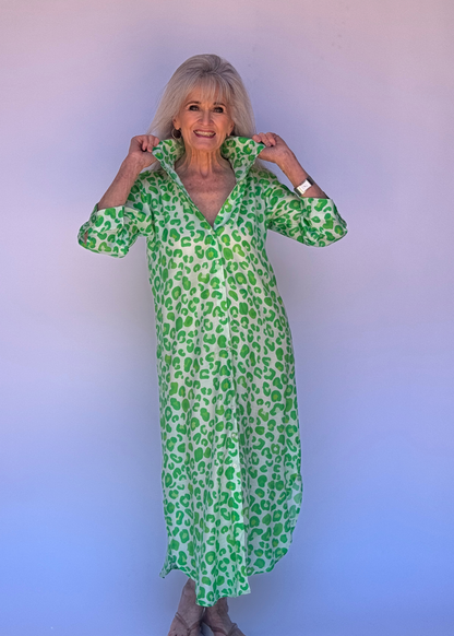 Lindi Dress – Electric Leopard in Lime