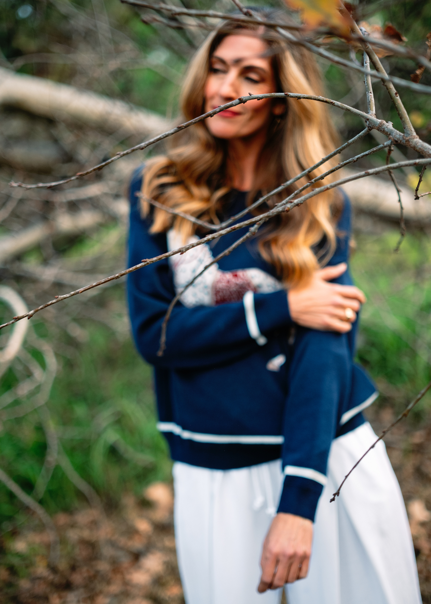 The Navy Gallop Embroidered Knit Sweater