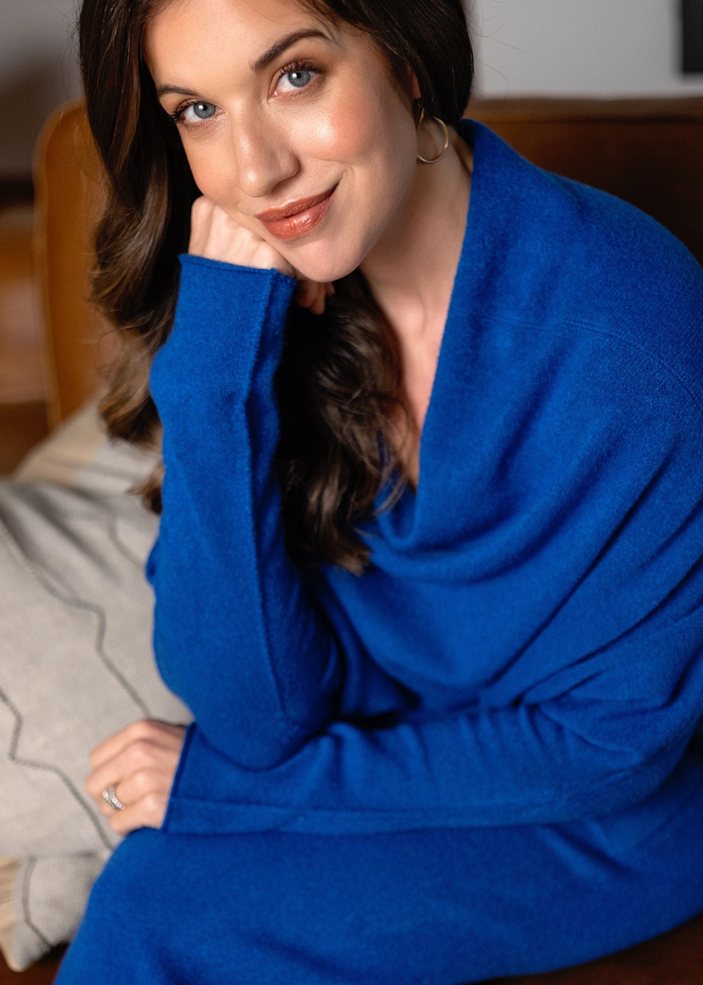 Urban Cozi Knit Pants in Cobalt Blue