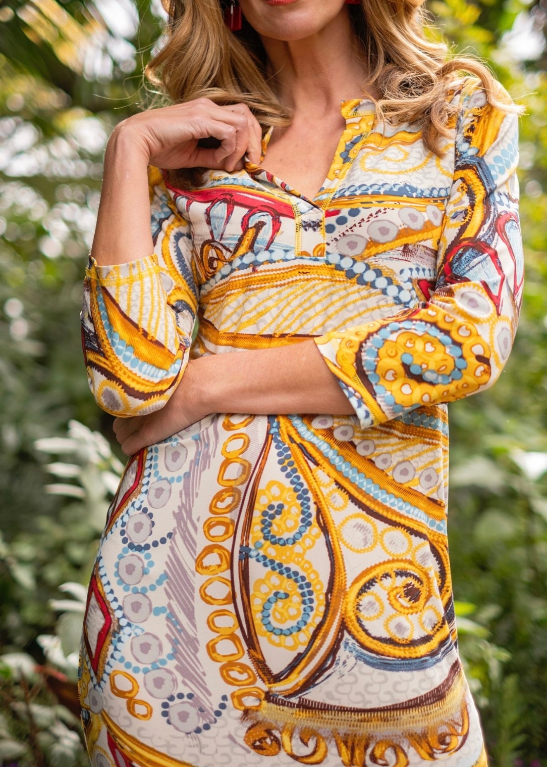 Icon dress, Mustard paisley