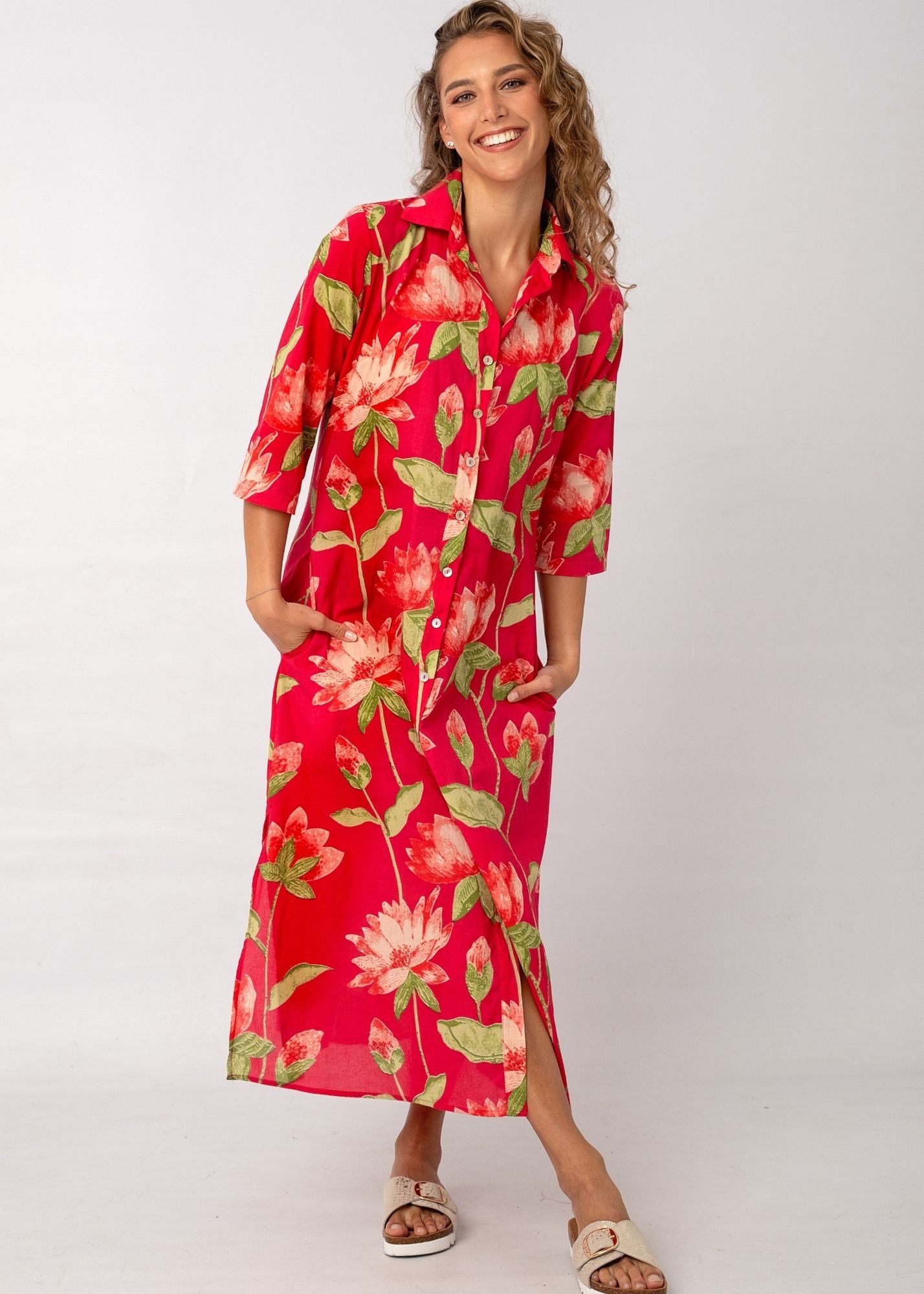 Betty Button in Crimson Blossom