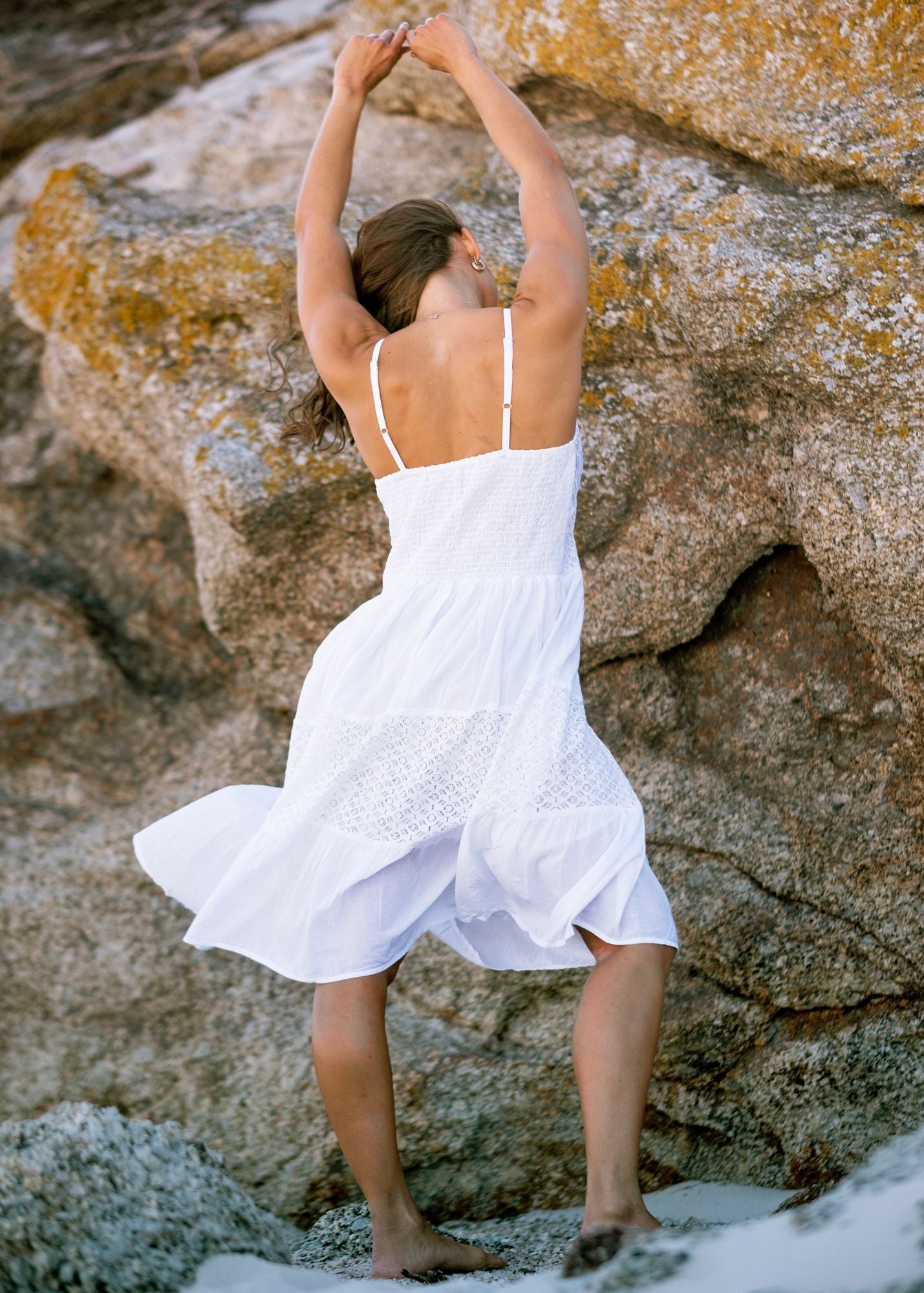 The Nerissa Dress in Surf White