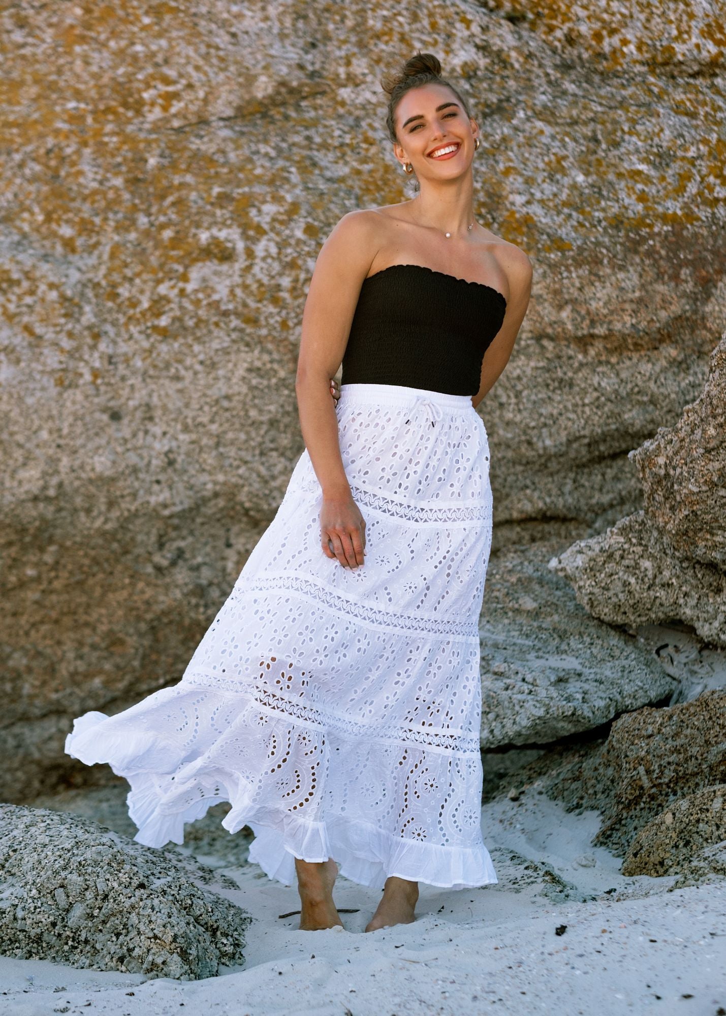 The Cordelia Skirt in Mist White