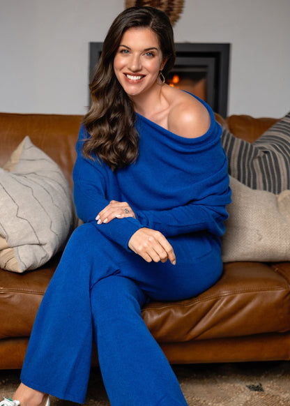 Urban Cozi Knit Pants in Cobalt Blue