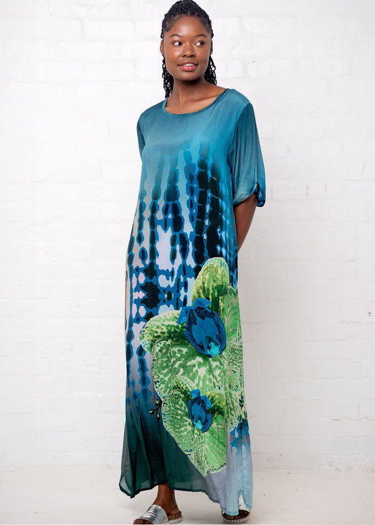 Cassidy Dress in Teal Orchid