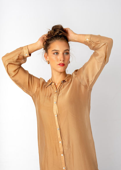 La Seta Dress with Long Sleeve —I Love You A Latte