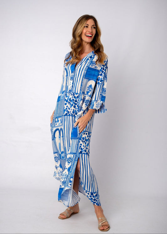Fergie Cuffed Sleeve in Santorini Blue