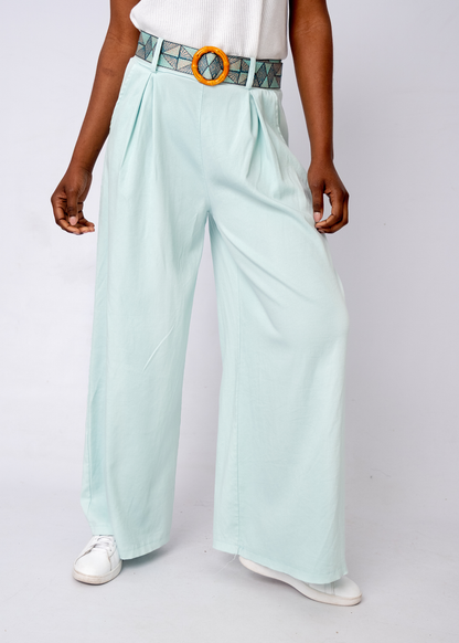 Venetian Wide Leg Pants in Mint