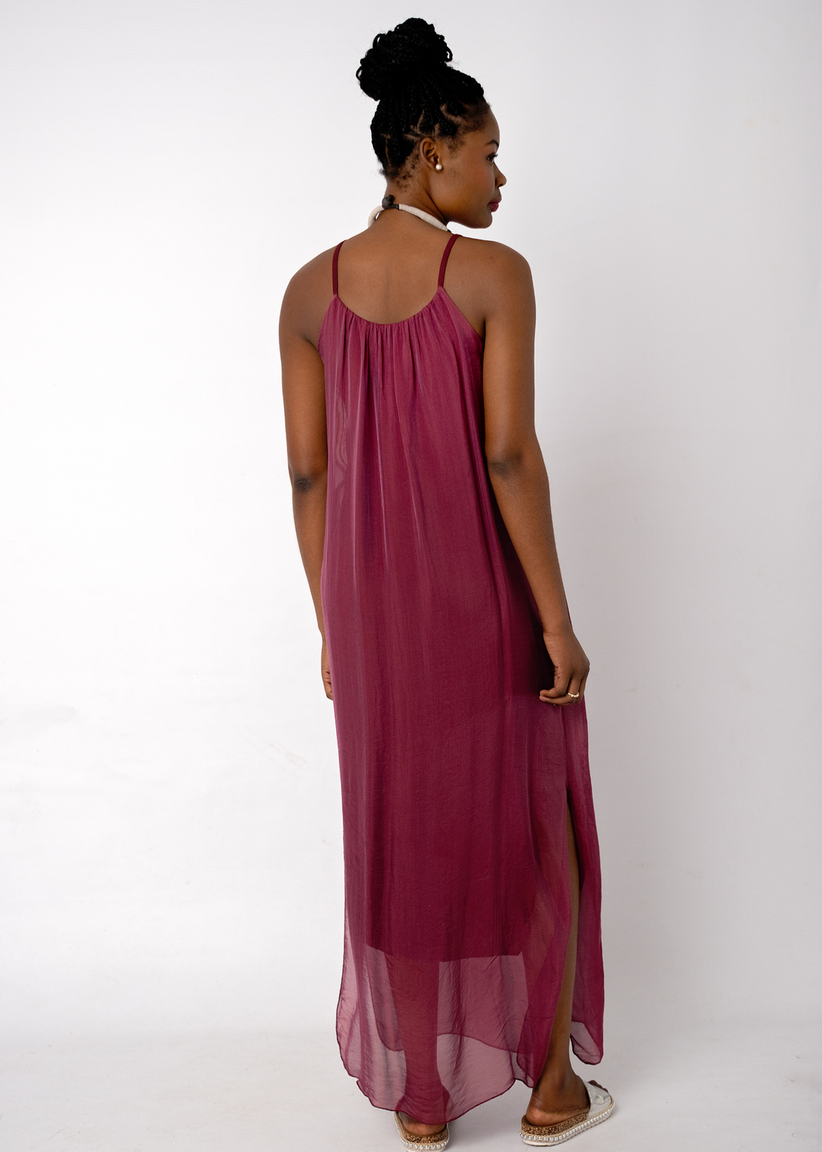 Sophia 100% Silk Flow Strappy Dress in