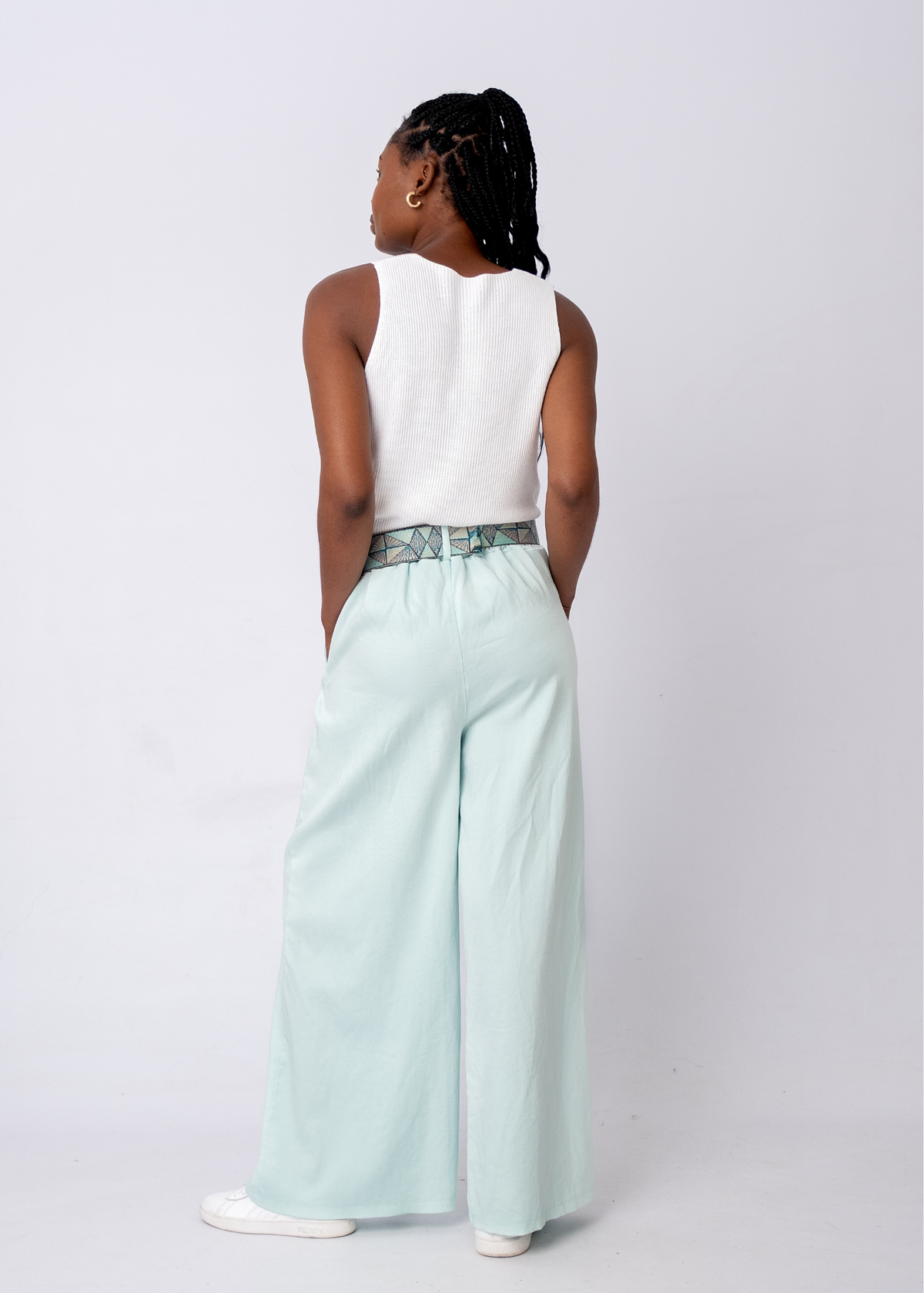 Venetian Wide Leg Pants in Mint