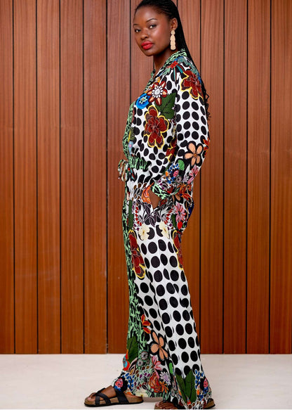 Unice Pants Suit in Burst of Colour Explosion