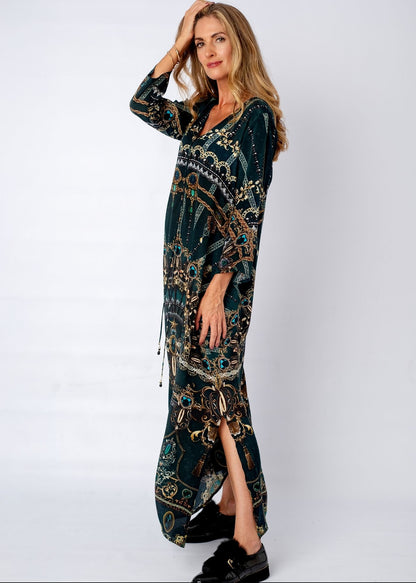 Angelica Dress With Straight Sleeve in Cardamom Nights