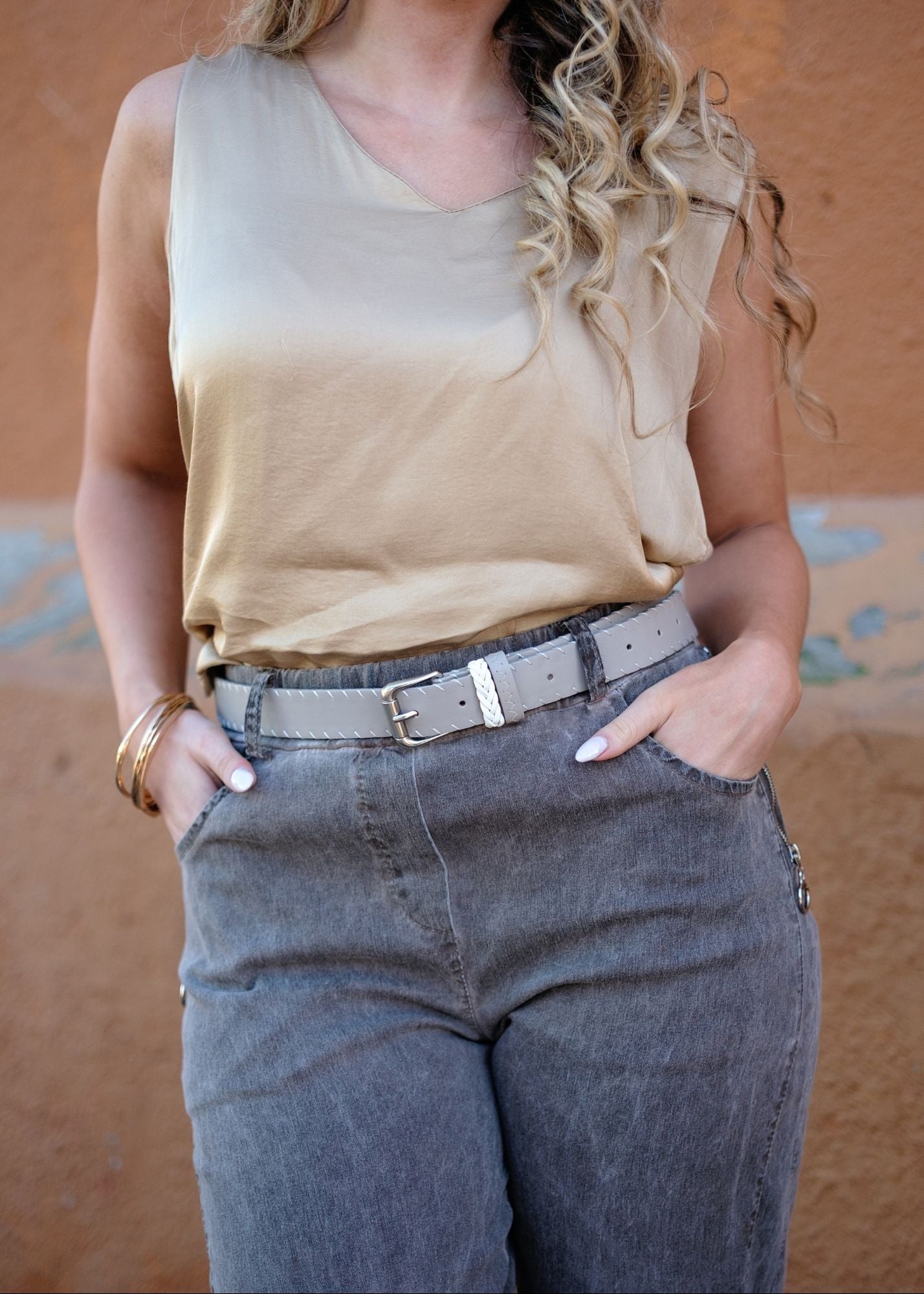 Milano Zip-Detail Slouch Pants in Charcoal