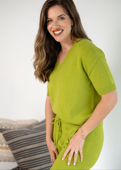 Urban Cozi Knit Pants in Chartreuse