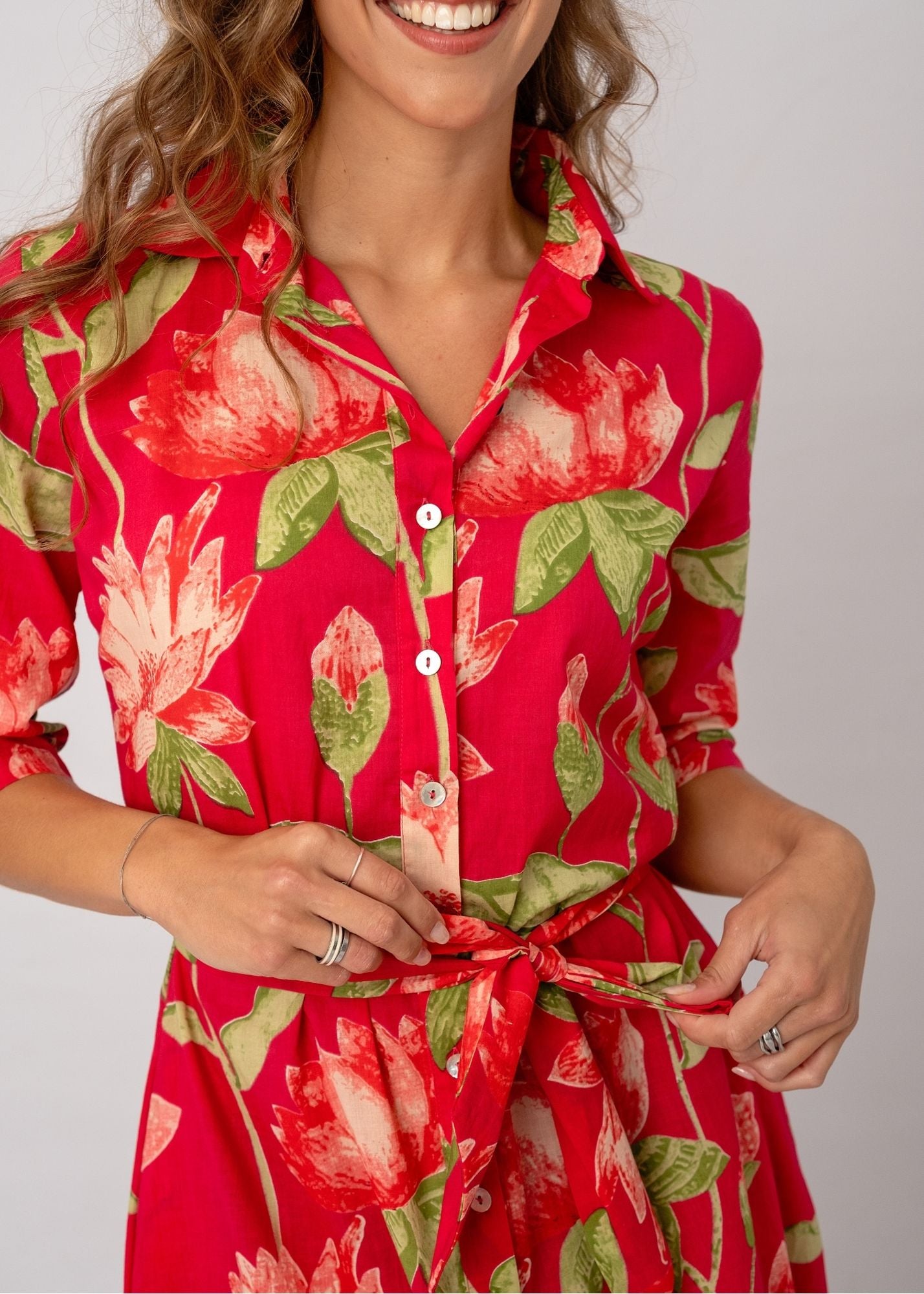 Betty Button in Crimson Blossom