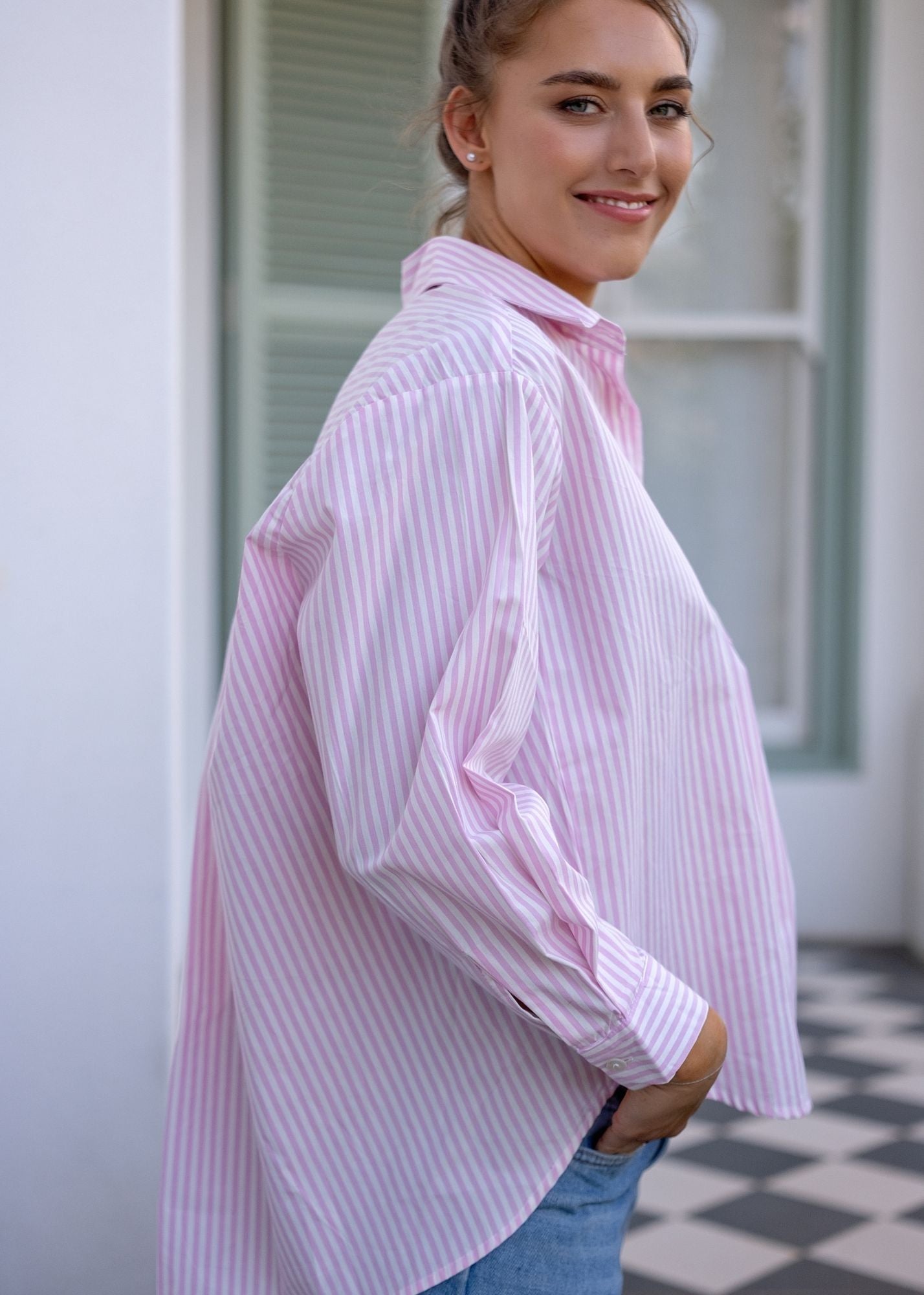 Fleur Shirt in Snapdragon Stripe