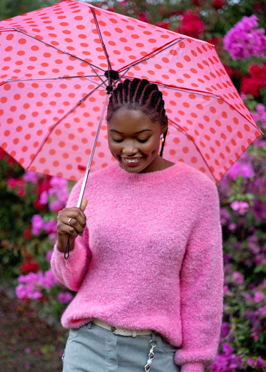Chunky Round Neck Knit in Pink