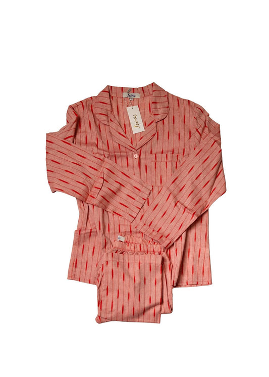 Long PJ Set in Red Stripe Pattern