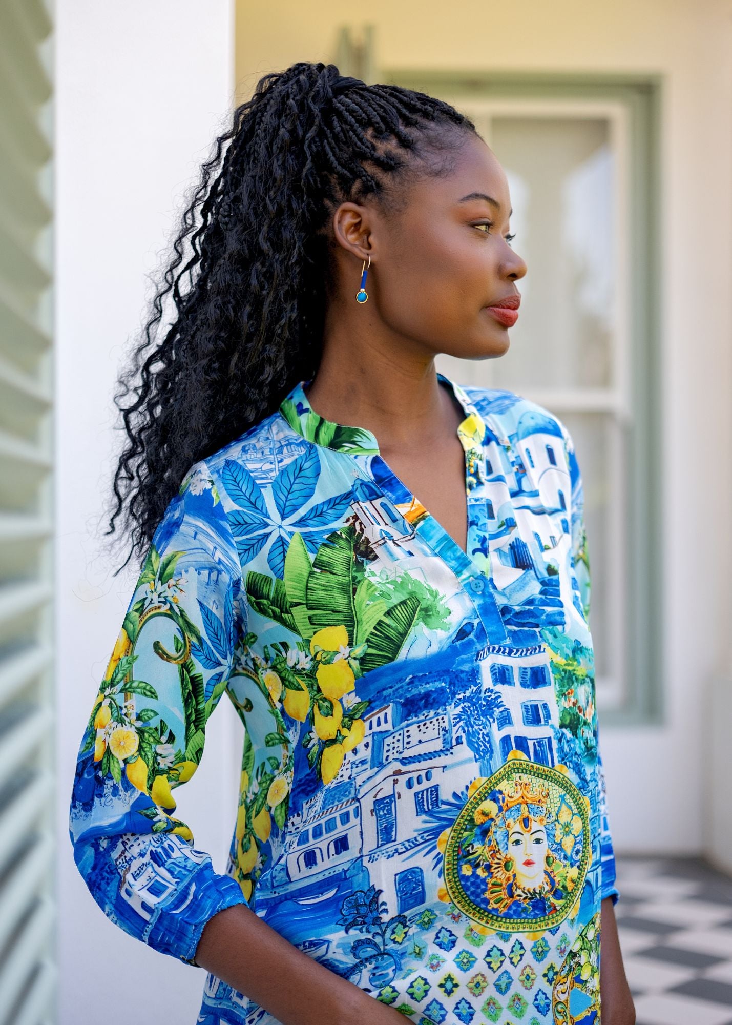 Carli Dress in Santorini