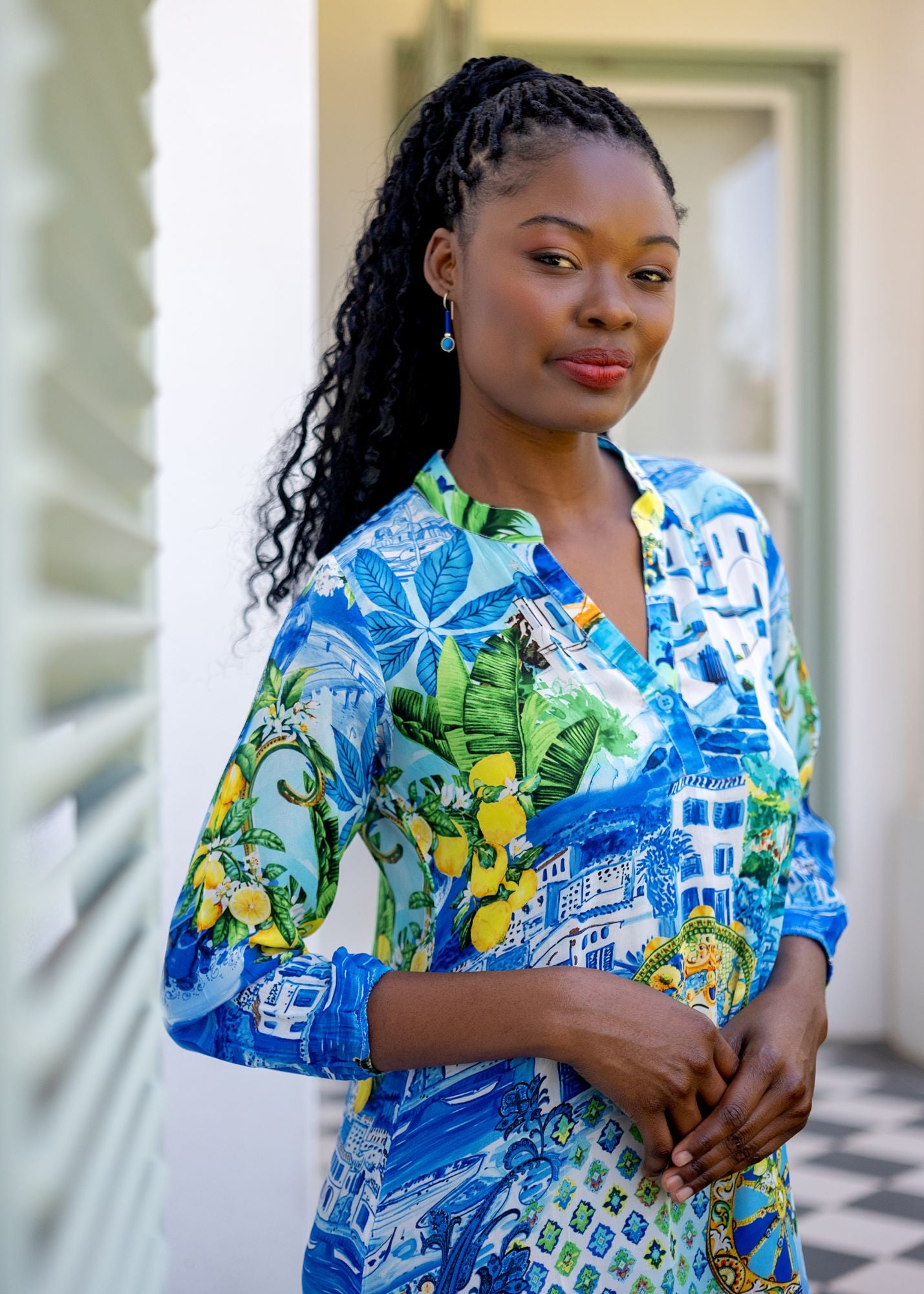 Carli Dress in Santorini
