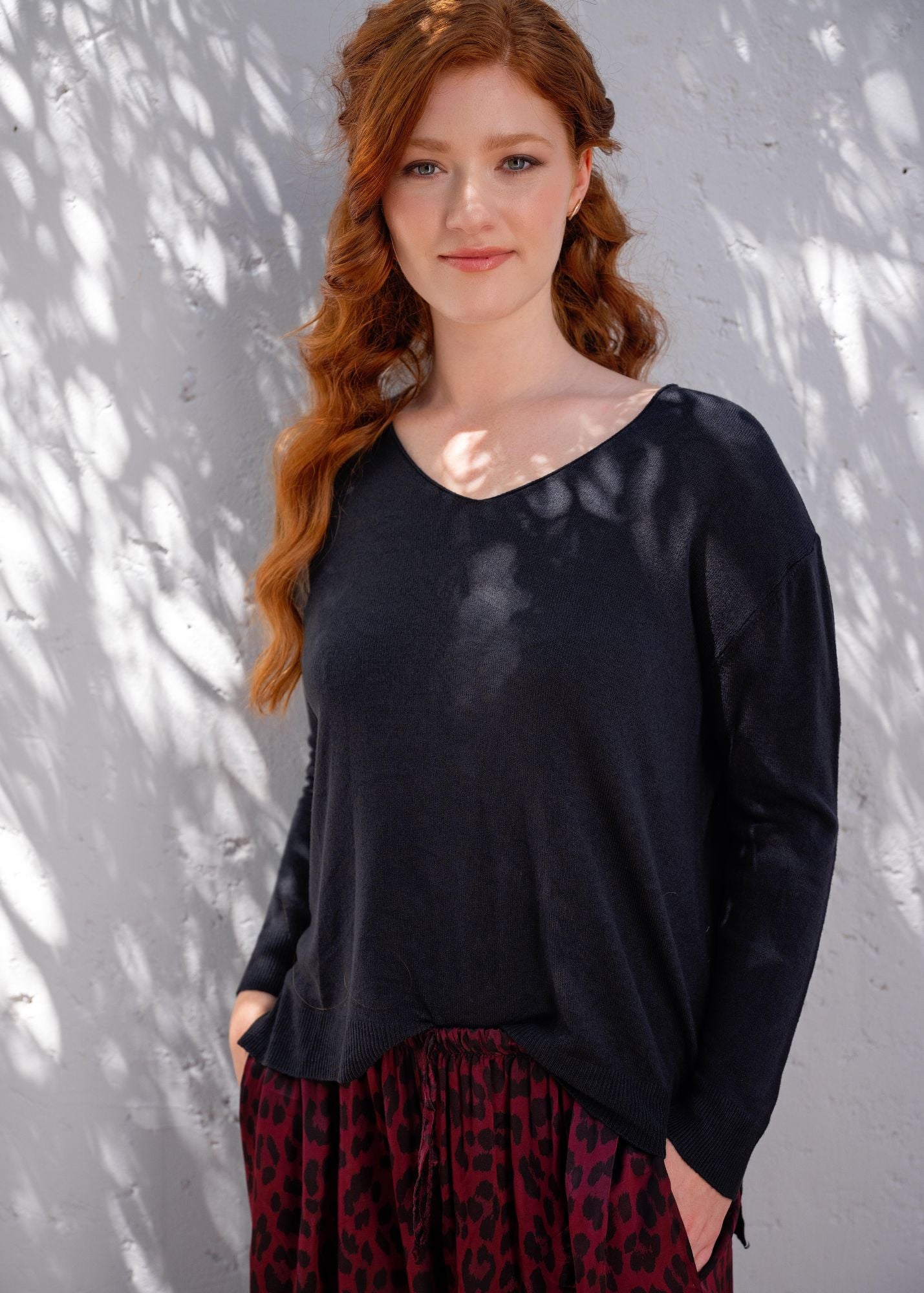 Vivienne Palazzo Pants in Maroon Animal Print