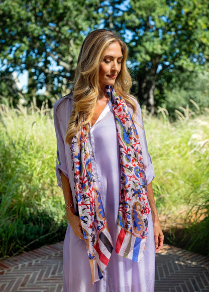 La Seta Dress with Tab top Sleeve —Syringa
