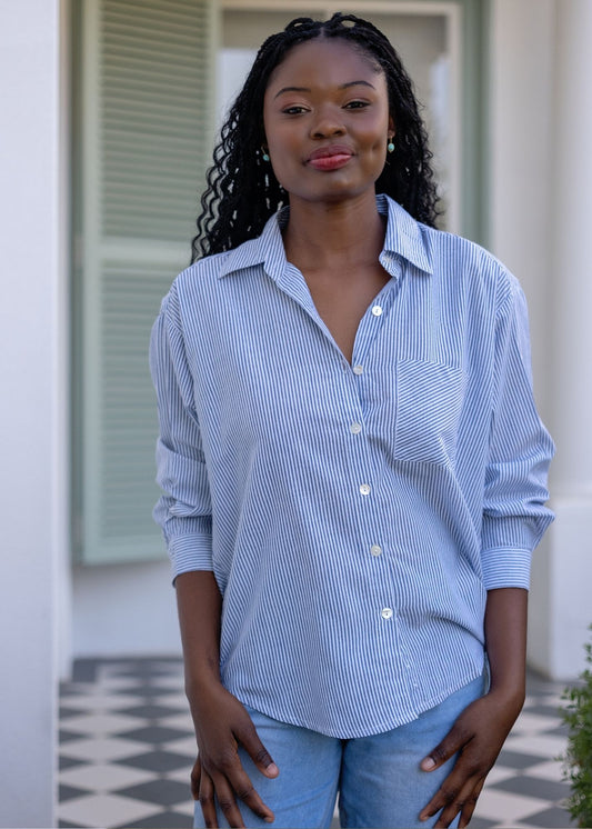 Fleur Shirt in City Stripe