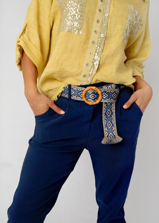 Venetian Cropped Pants in Navy