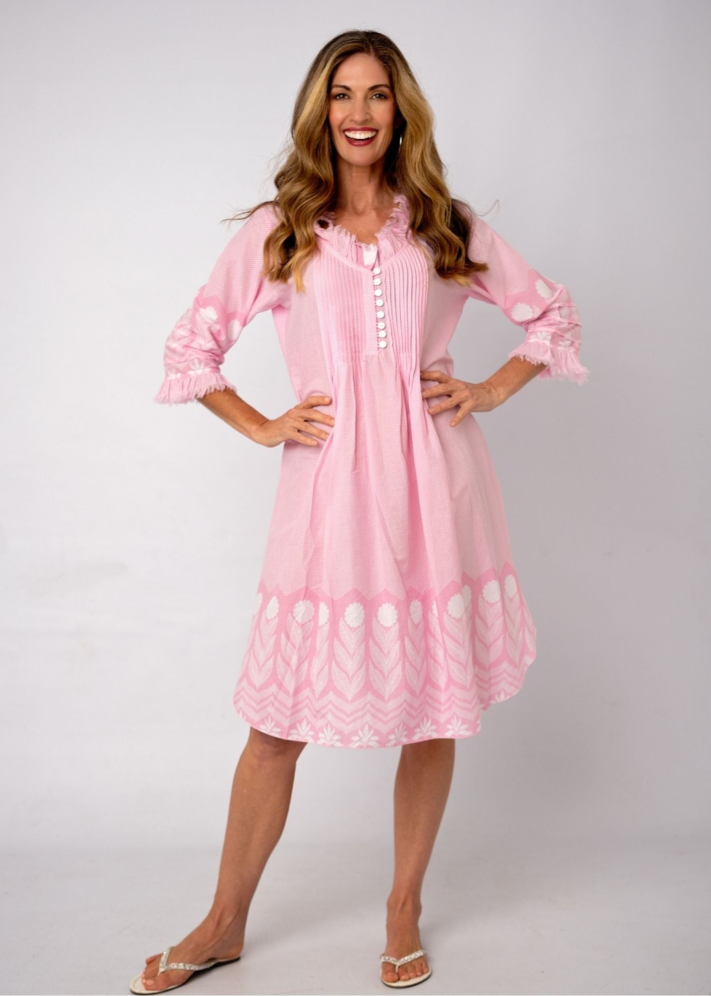 Sarah Dress Short Length in Pastel Pink