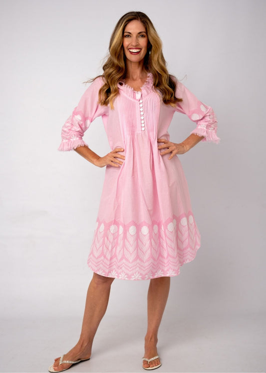 Sarah Dress Short Length in Pastel Pink