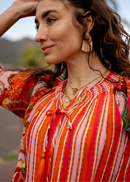Zyra Blouse in Golden Hour Paisley