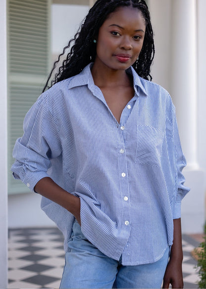 Fleur Shirt in City Stripe