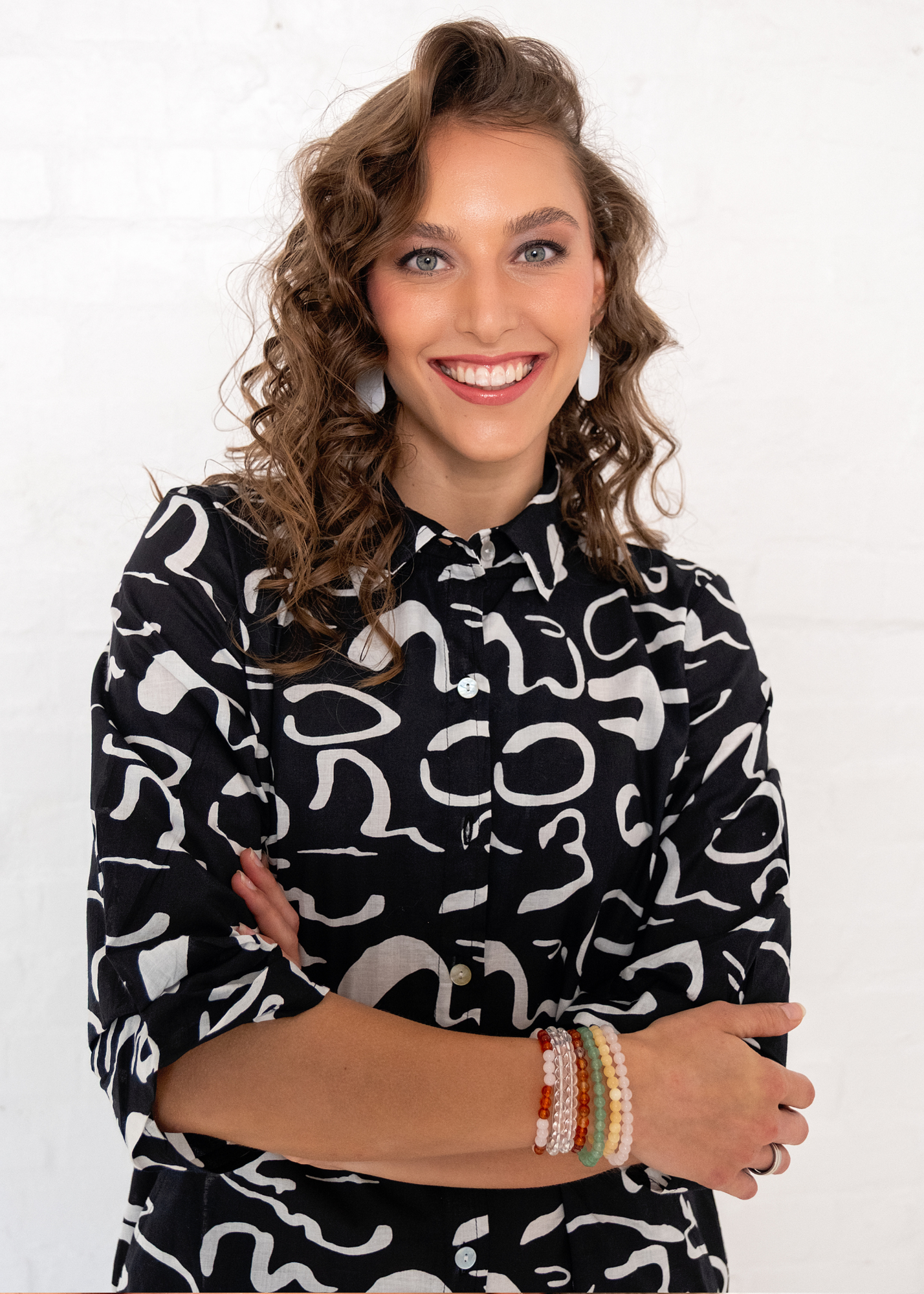 Laura Shirt Dress in Black Squiggle