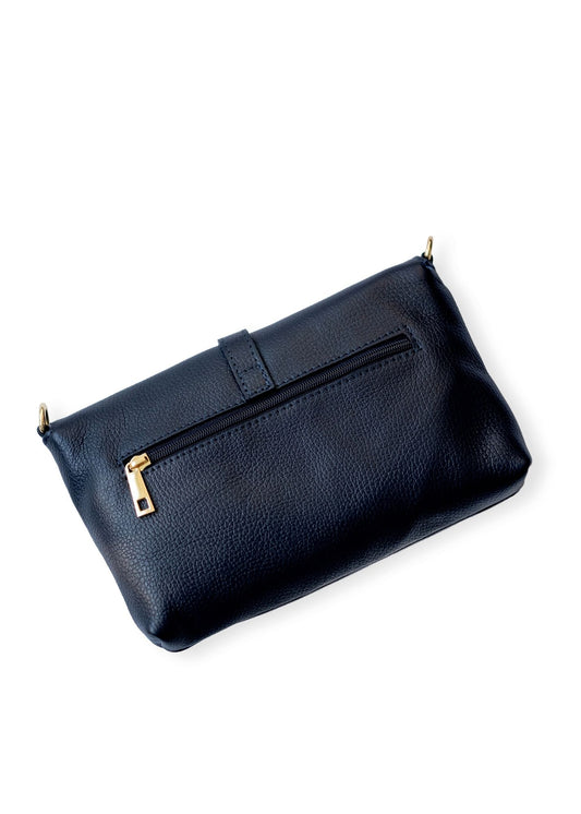 Capri Leather Crossbody Bag – Navy