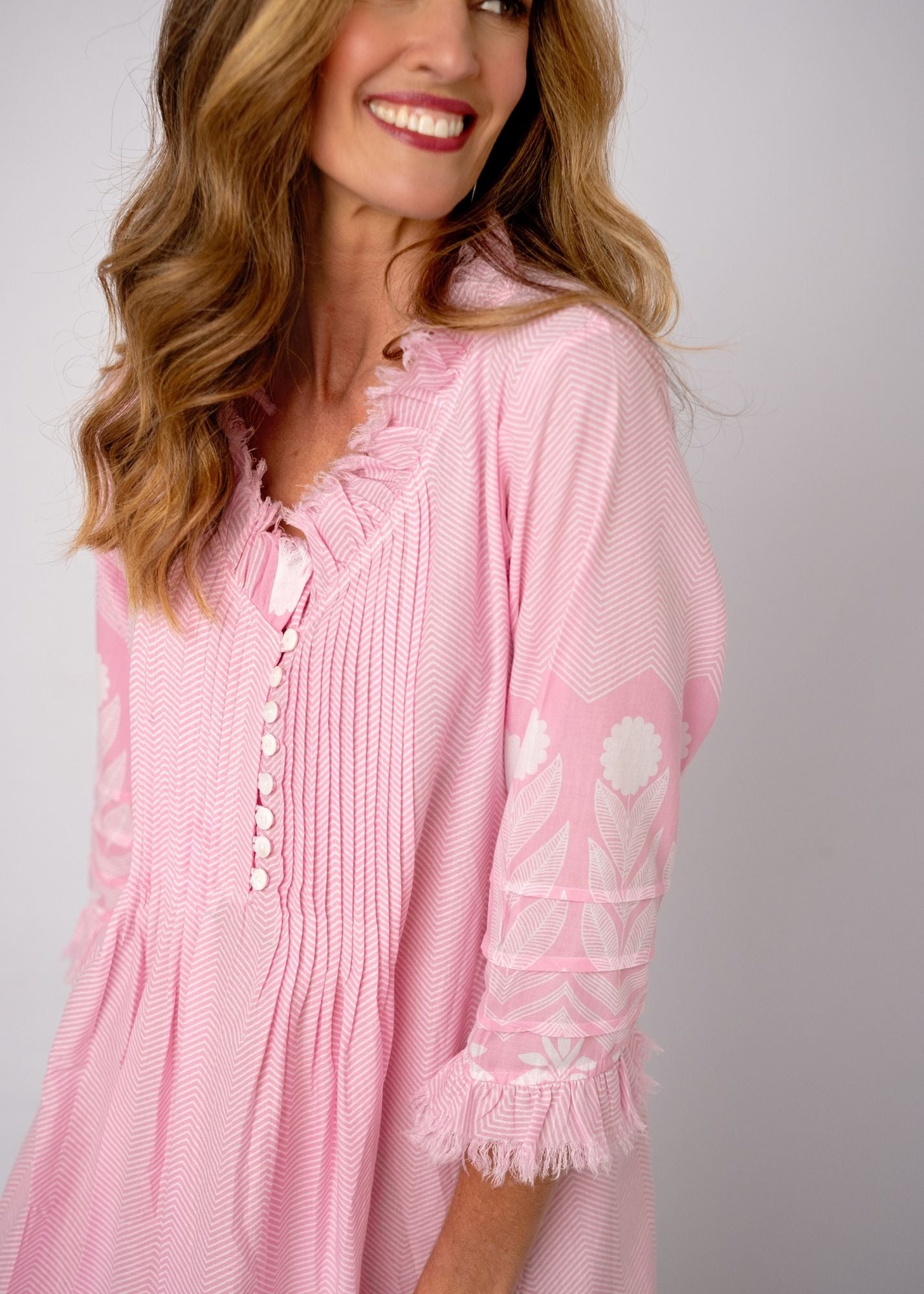 Sarah Dress Short Length in Pastel Pink