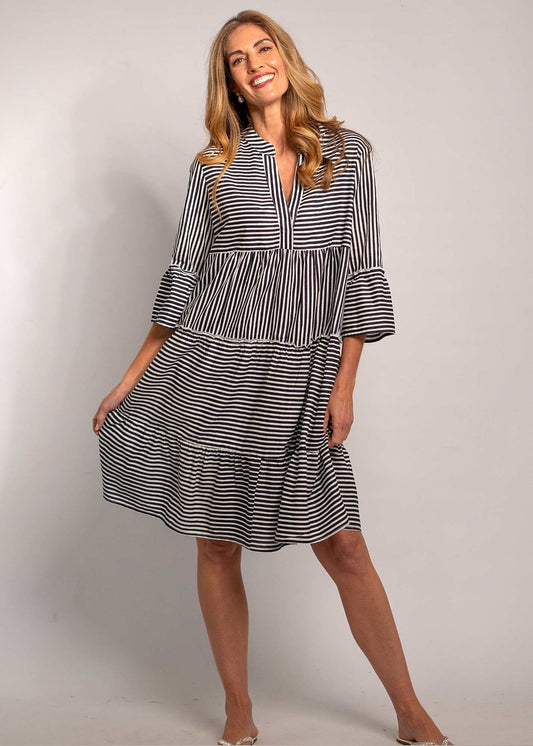 Loretta, Black and White Pinstripe