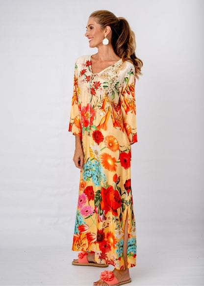 Angelica Dress in Red Roses