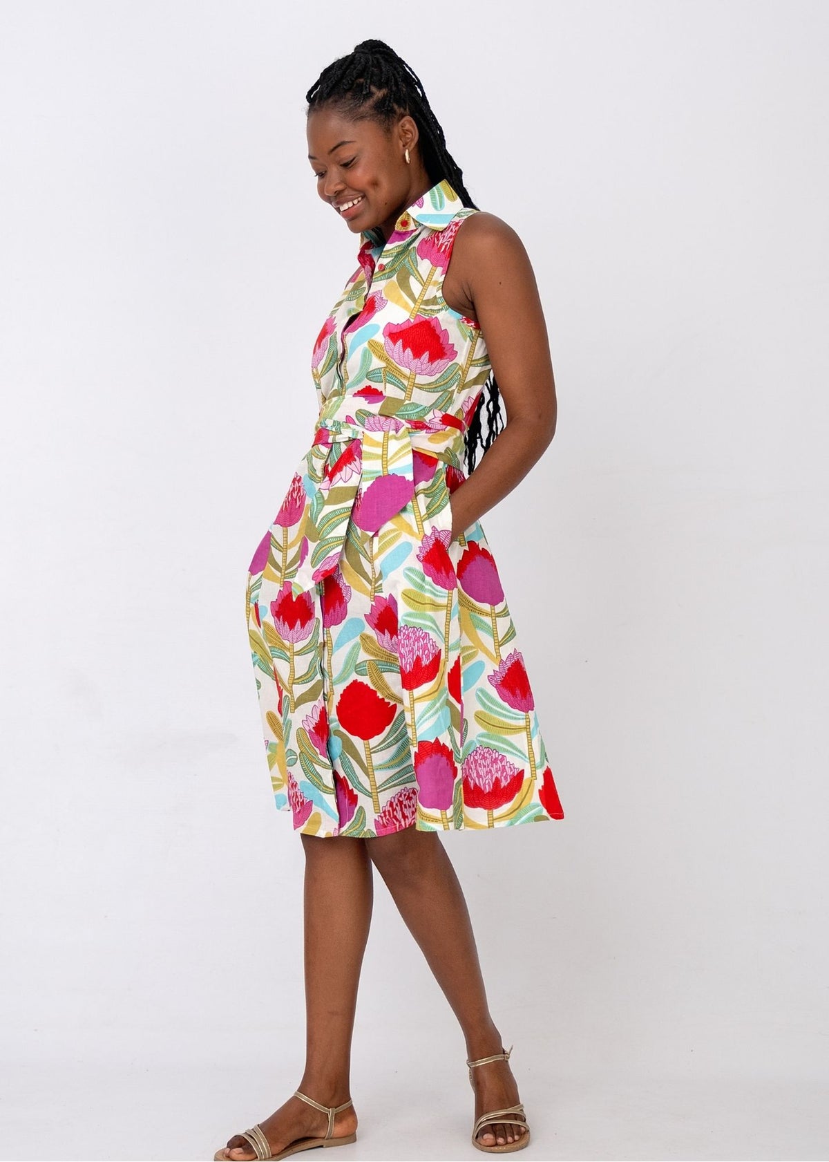 Candy dress in White Protea Tapestry