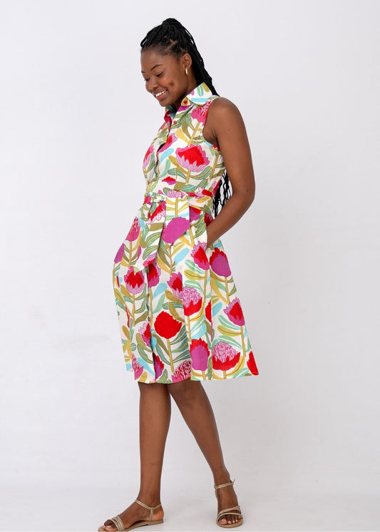 Candy dress in White Protea Tapestry