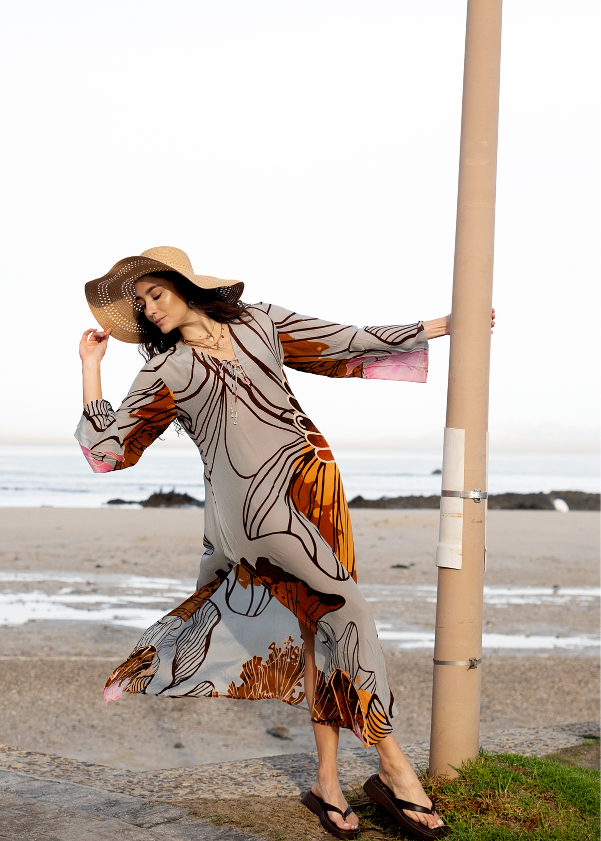 Lanira Dress in Grey Geo