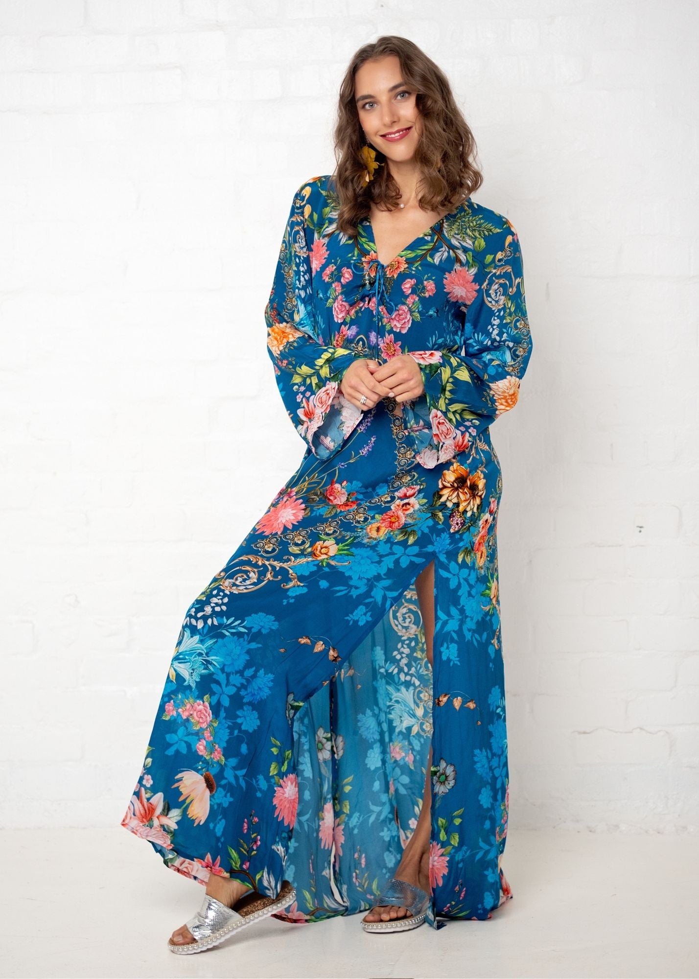Lanira Dress in Blue Floral